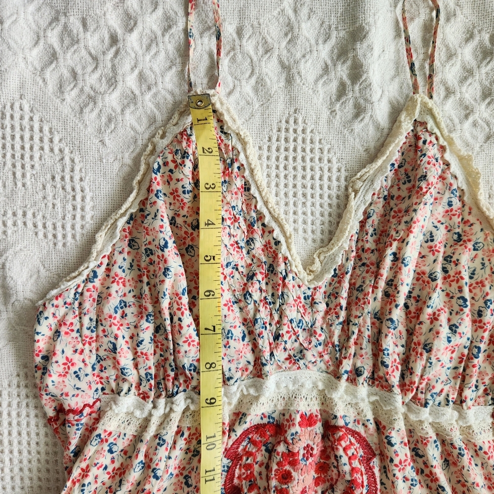 Johnny Was Los Angeles Bohemian Boho Embroidered Dress Medium Lined - Picture 14 of 16